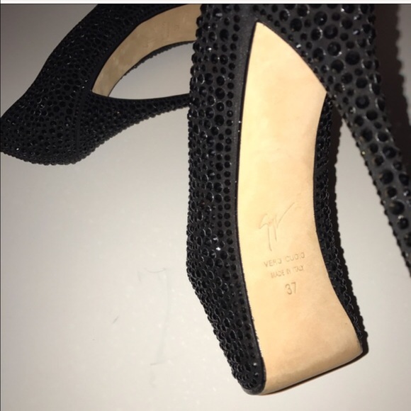 Giuseppe Zannotti Crystal Coated Suede Platforms - Picture 5 of 6