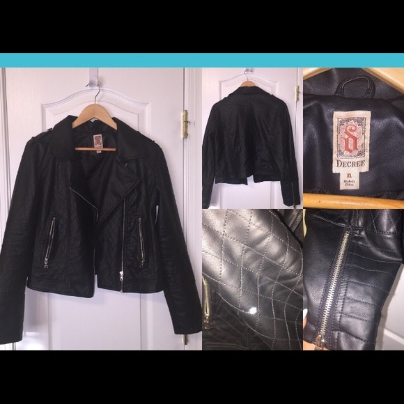 Faux Leather Black Quilted Jacket