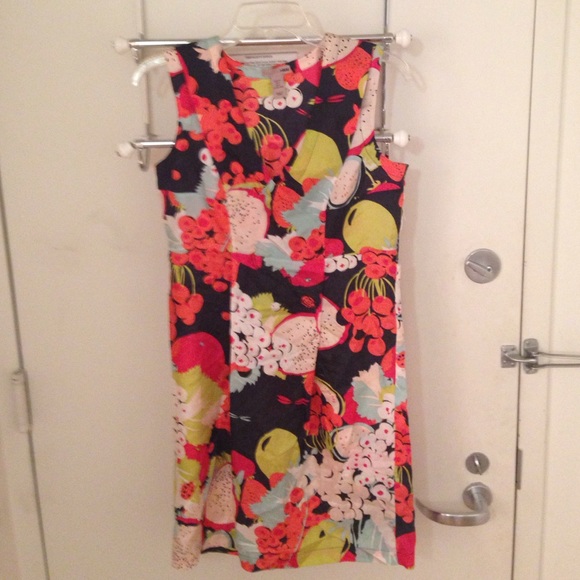 H&M pink label floral silk dress