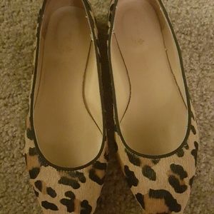 Leopard flats. Worn once.