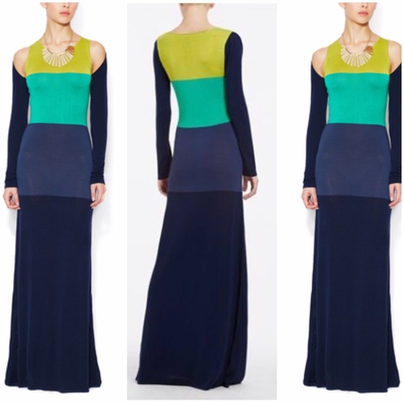 Gorgeous Colorblock BCBG MaxAzria Maxi w/cutouts