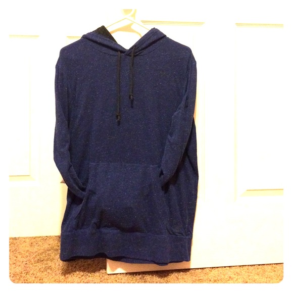 A navy blue hoodie