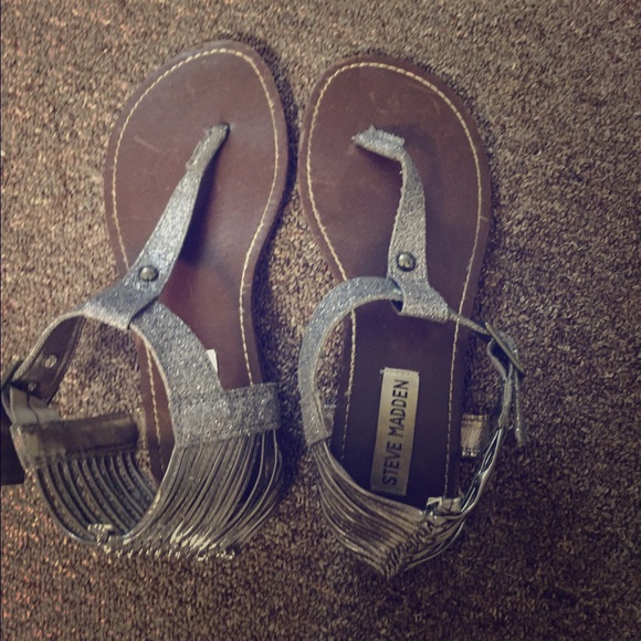 Steve Madden Gunmetal Sparkly Sandals