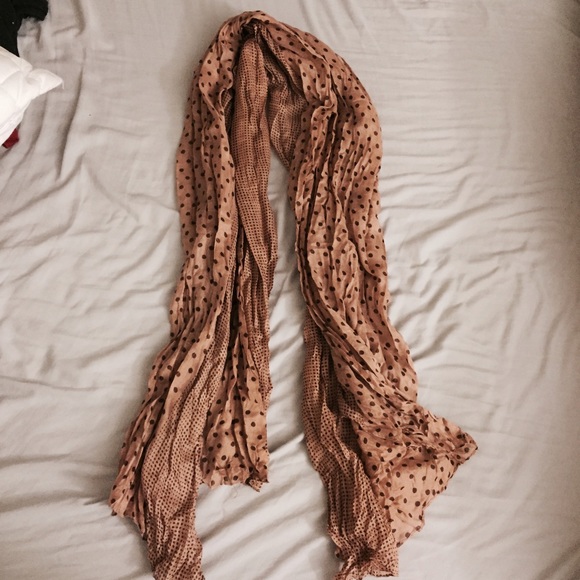 Brown polka dot scarf