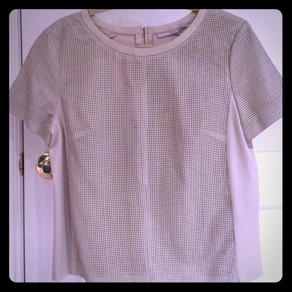 NWT Leather perforated top by Halogen