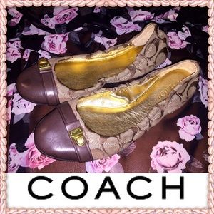 NWOT COACH Delphine Beige Jacquard Ballet Flats