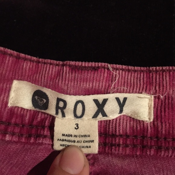 Red Corduroy Roxy Shorts - Picture 2 of 3