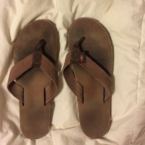 Rainbow Brown Hemp Flip Flops