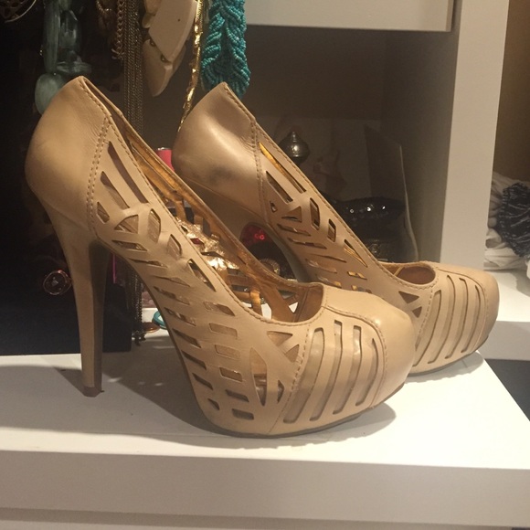 BCBGeneration Shoes - BCBGeneration nude cutout heels