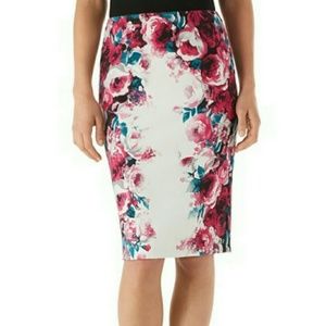 WHBM -  Floral Print Pencil Skirt