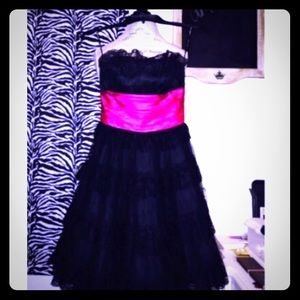 Betsey Johnson Black Ruffle Homecoming Prom Dress