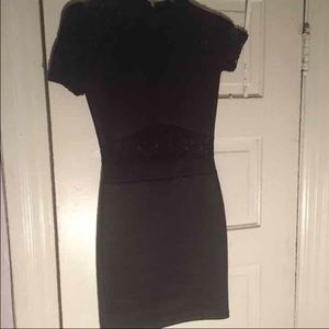Black bodycon dress with lace