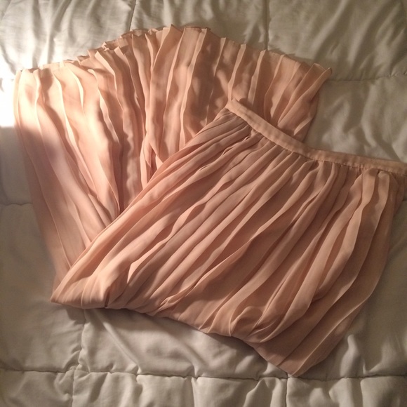 sparkle and fade baby pink pleated maxi