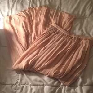 sparkle and fade baby pink pleated maxi