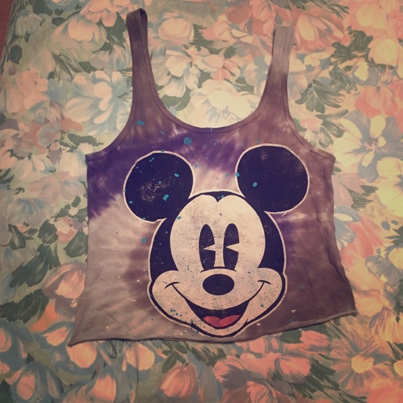 Tye dye Mickey Mouse crop tank