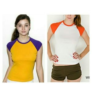 NWOT American Apparel Cap Sleeve Raglan Bundle xl