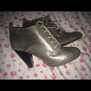 Forever 21 Silver ankle boots with heal.