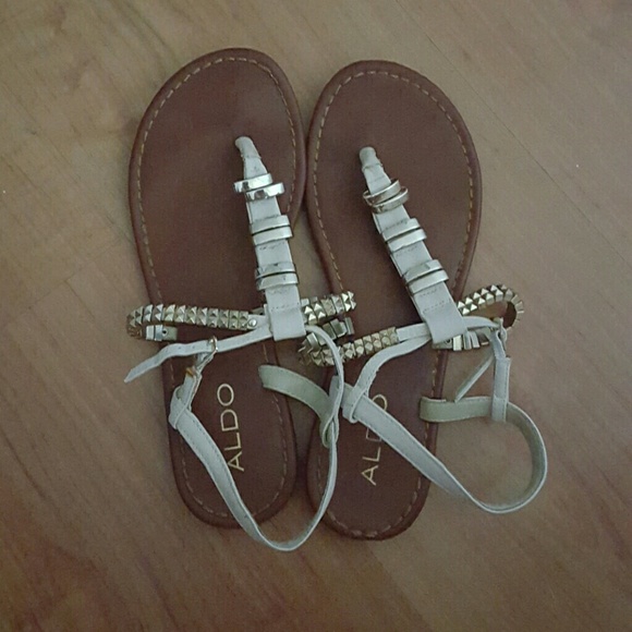 ALSO white and gold sandals