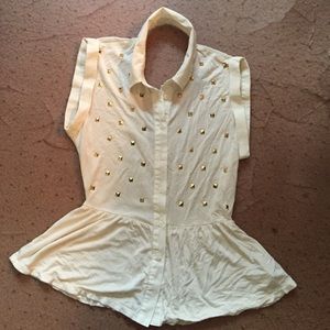 Material Girl studded shirt.
