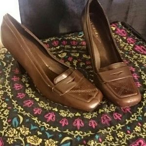 Brown high heels