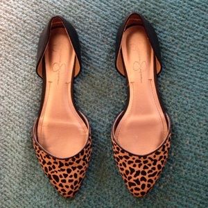 Jessica Simpson Leopard Print Pointed Toe Flat
