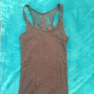 Grey tank with lace on back