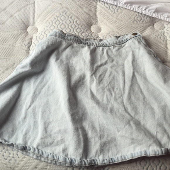 AA light wash denim skater skirt