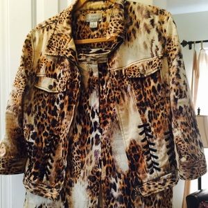Animal print skirt and jacket