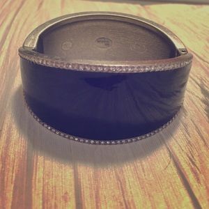 Lia Sophia navy bangle with rhinestone border