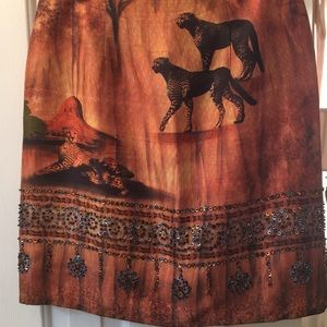 Silk skirt with rich warm colors