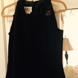 Dressy sexy sleeveless pant suit in black