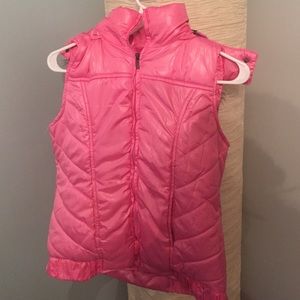 Pink puffy vest