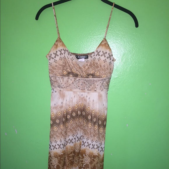 Brown spaghetti strap sun dress