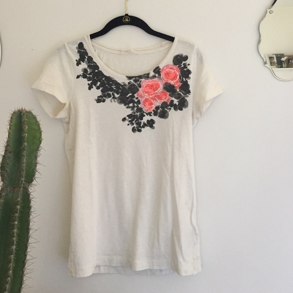J.Crew White shirt wig embellishment