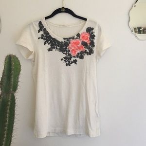 J.Crew White shirt wig embellishment