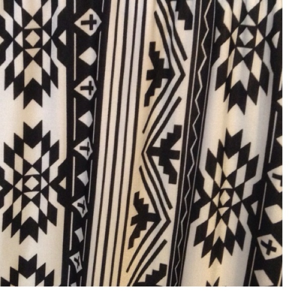 Black/White Stretchy Fold Over Waist Palazzo Pants - Picture 3 of 5