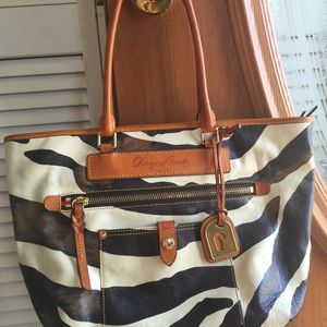Dooney & Bourke Leather Zebra Tote