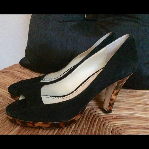 Martinez Valero Open Toe Leopard Print Heel Pumps