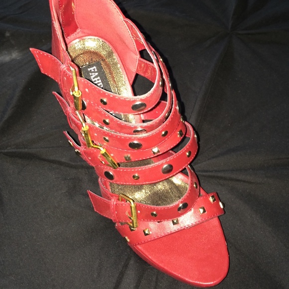 Red Strappy Heels