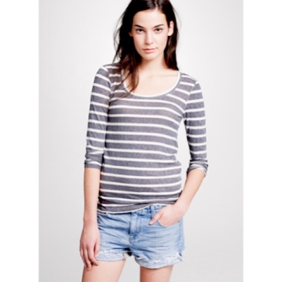 J.Crew Painter Tee in Stripe w/ back zip