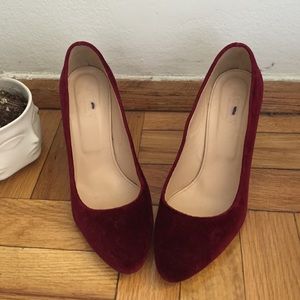 J.crew velvet embellished heel