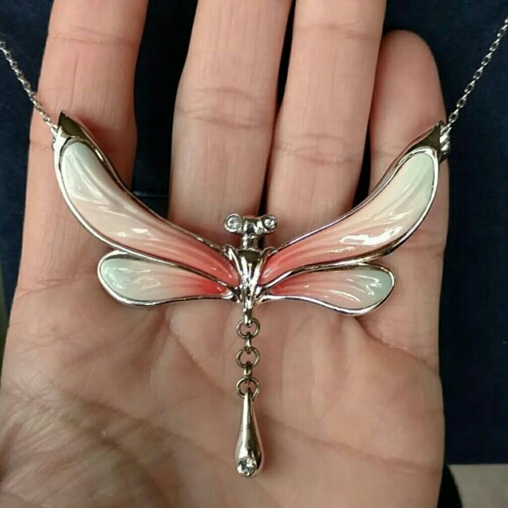 Franz Porcelain Dragon Fly Necklace RARE, NEW!