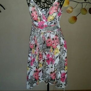 ***SOLD***Floral/leopard print summer dress