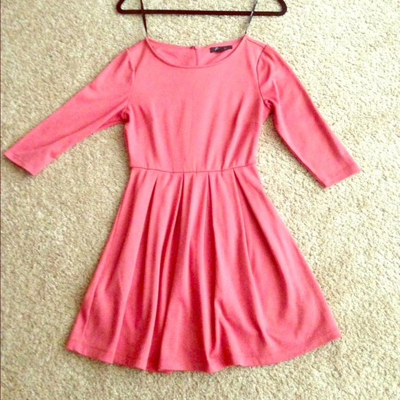 Pink long selves dress