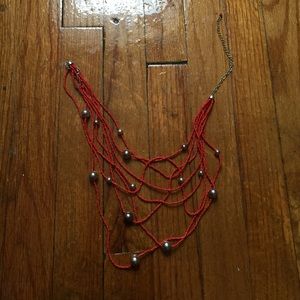 Orange and silver necklace