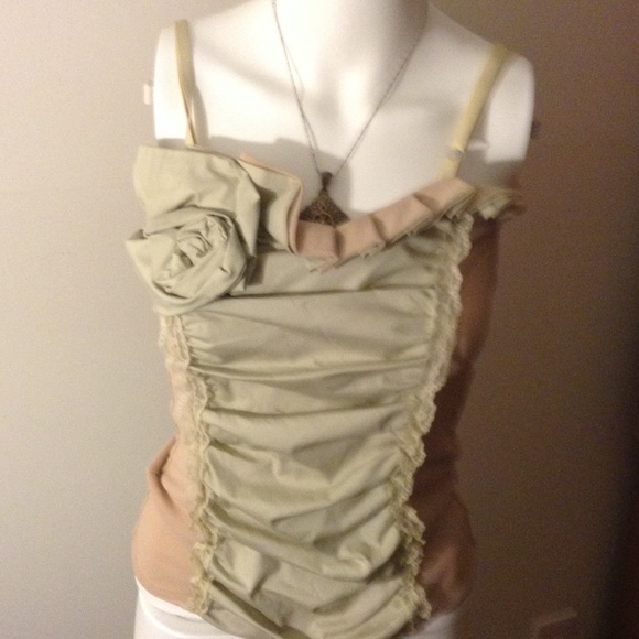 Light green/tan dressy tank