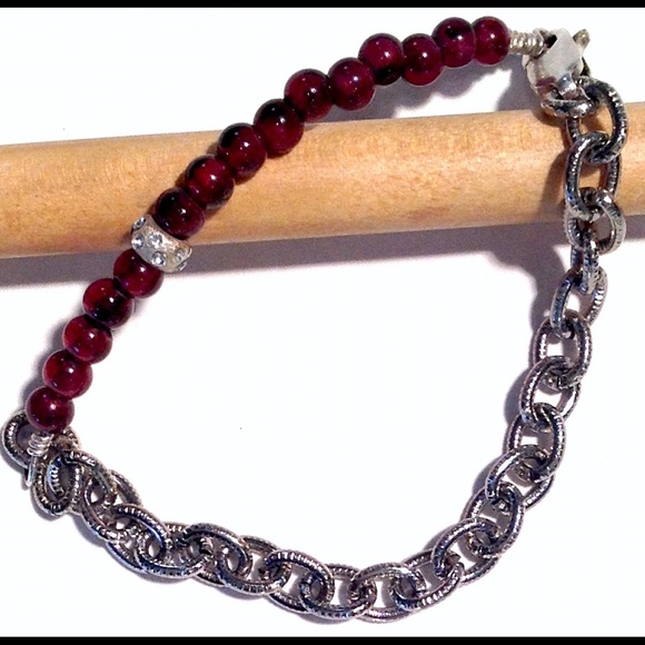 Genuine Garnet Gems Sterling Silver Bracelet