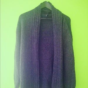 Dark Gray Knit Warm Cardigan Sweater