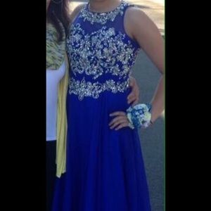 Dark blue prom dress. COYA Collection