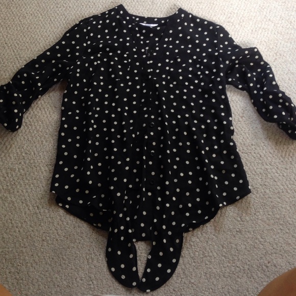 Fancy black polka dot blouse
